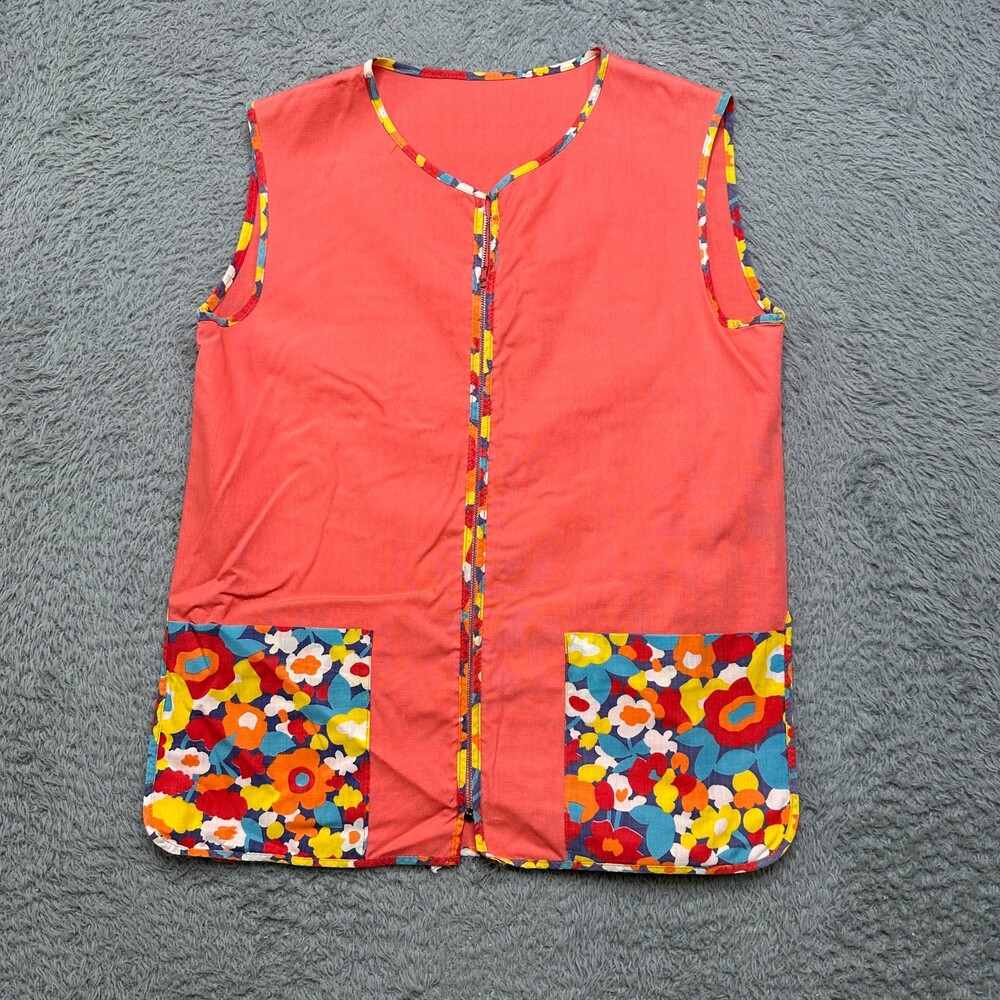 Vintage 70’s Art Smock Top Womens M Floral Artistic Product Zip Closure